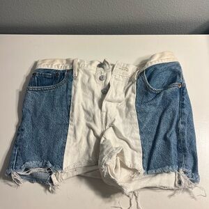 Levi's Blue and White Jean Shorts